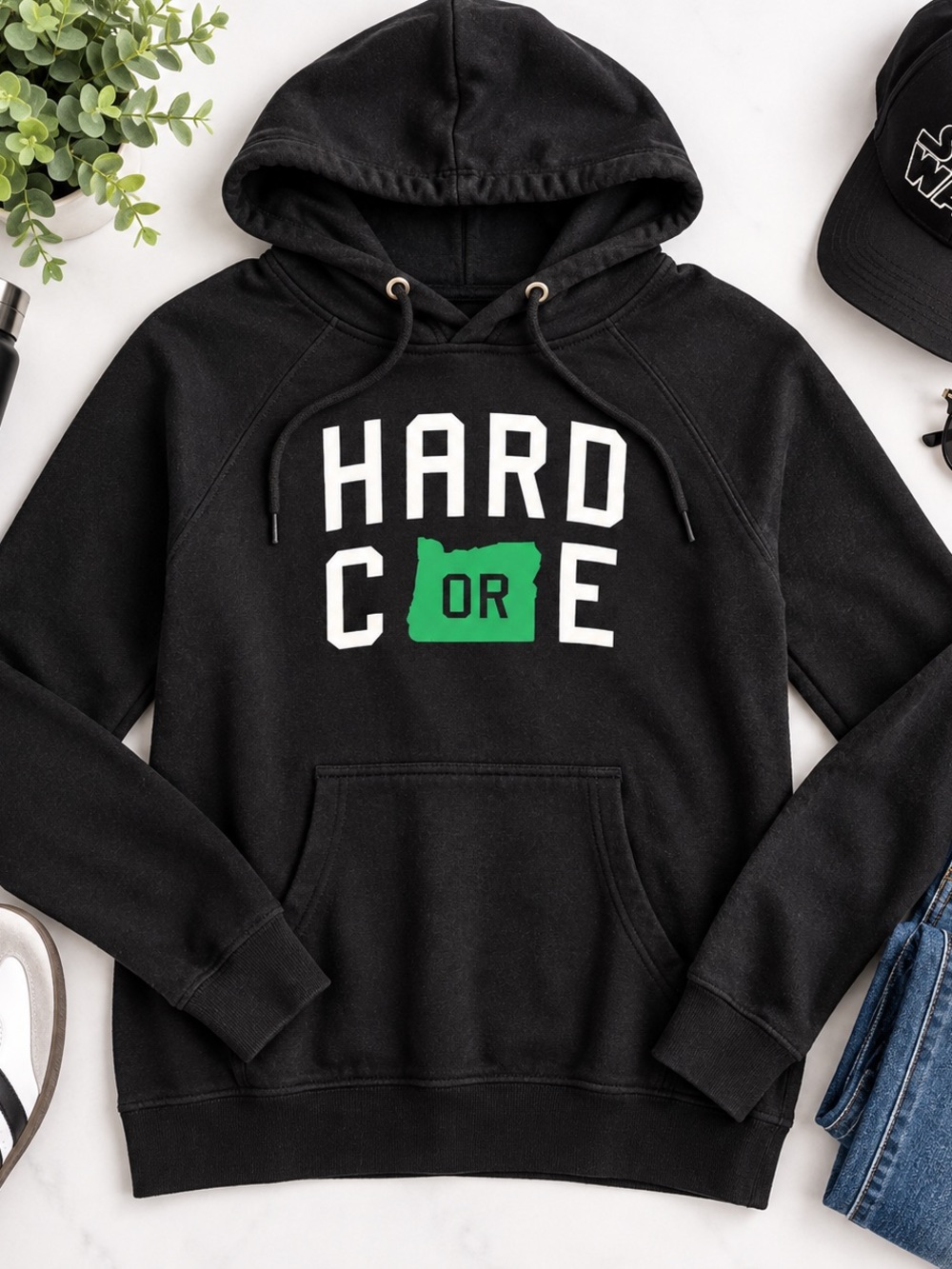 Independent Trading Company Hardcore Oregon Black Pullover Hoodie Size M